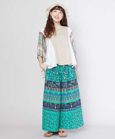 Sanganeri Print Wide Leg Pants