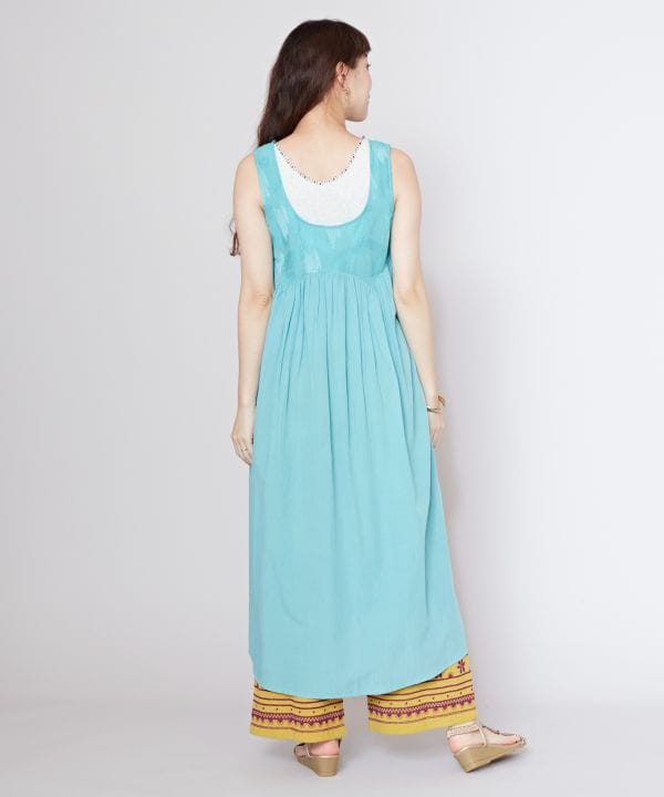 Cotton Rayon Summer Sleeveless Dress White Cotton Rayon Summer Sleeveless Dress White