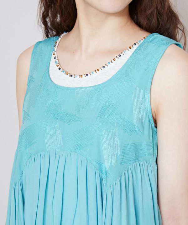 Cotton Rayon Summer Sleeveless Dress