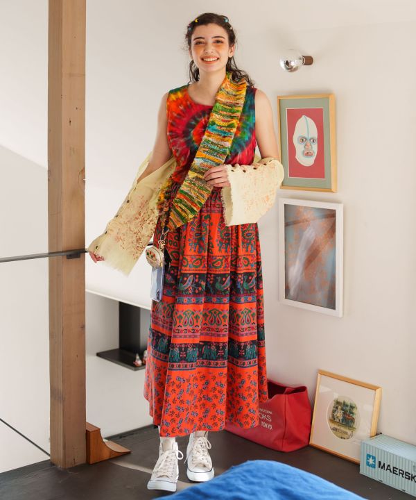 Kantha Embroidered Cotton Scarf