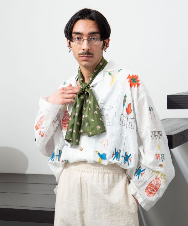 Embroidered Breathable Cotton Men's Shirt