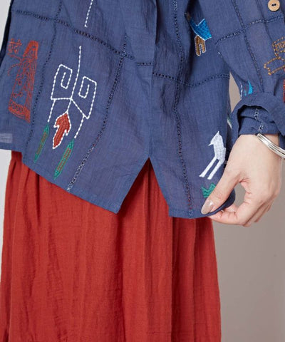 Embroidered Breathable Cotton Shirt