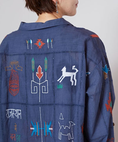 Embroidered Breathable Cotton Shirt