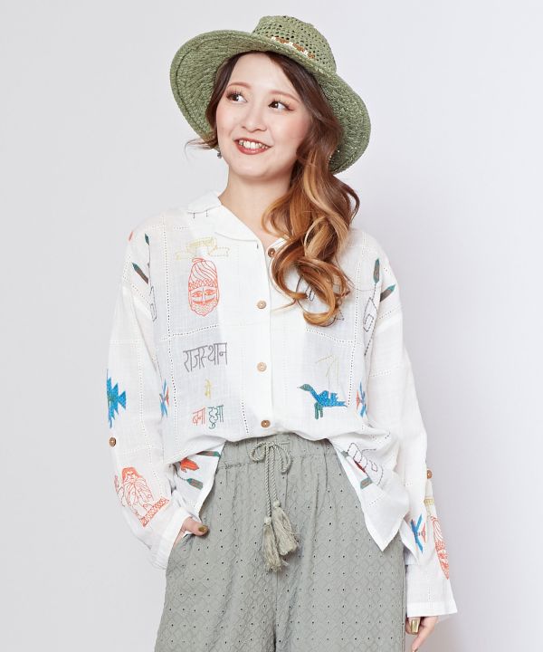 Embroidered Breathable Cotton Shirt