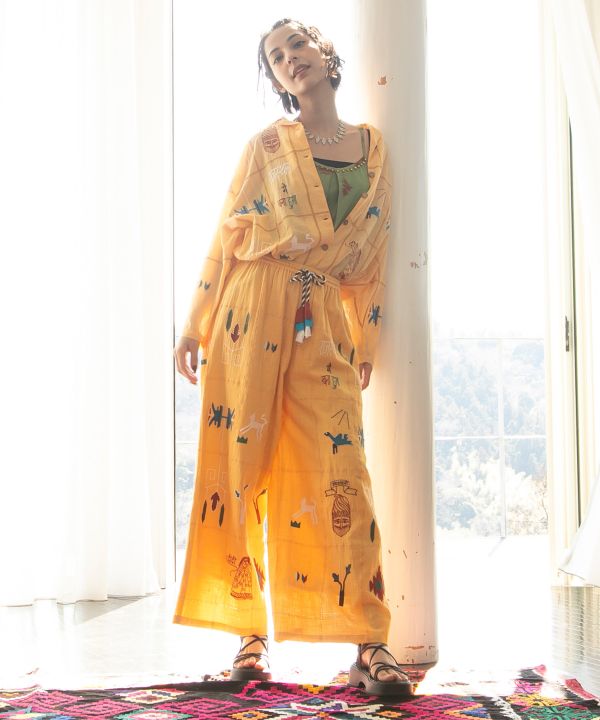 Embroidered Breathable Cotton Pants