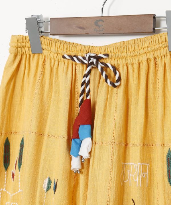 Embroidered Breathable Cotton Pants