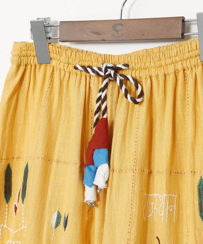 Embroidered Breathable Cotton Pants