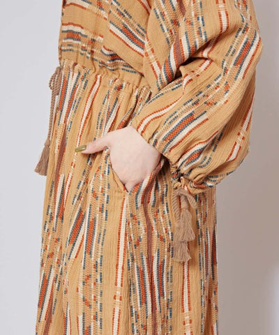 Boho Jacquard Midi Dress