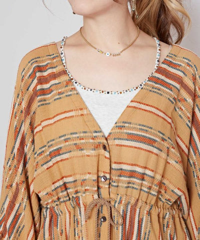 Boho Jacquard Midi Dress