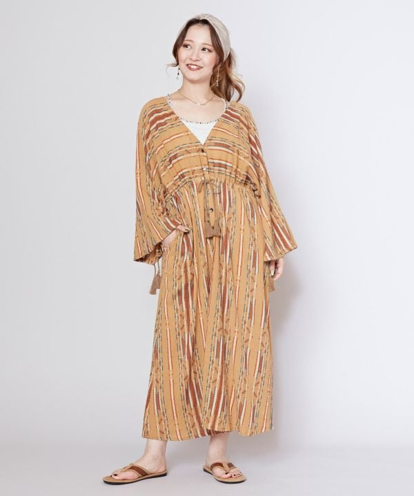 Boho Jacquard Midi Dress