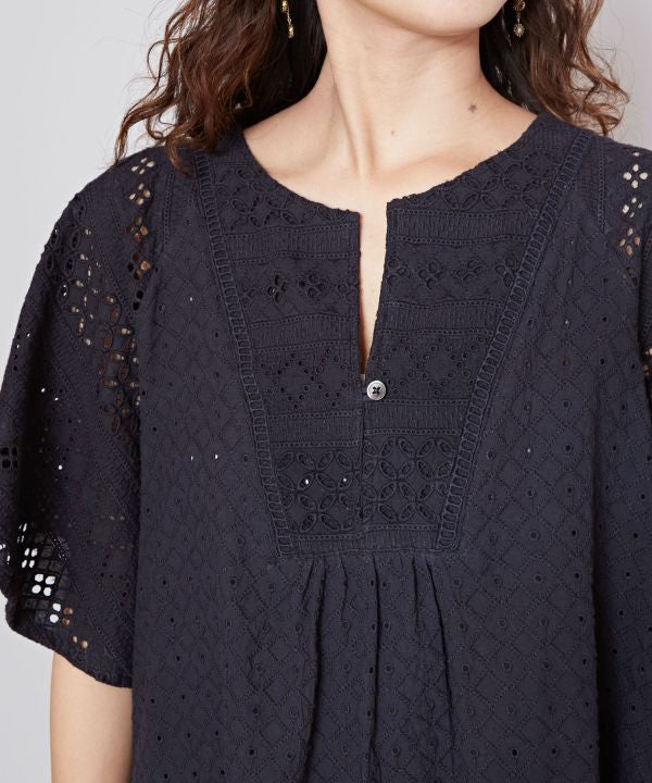 Schiffli Embroidered Lace Blouse