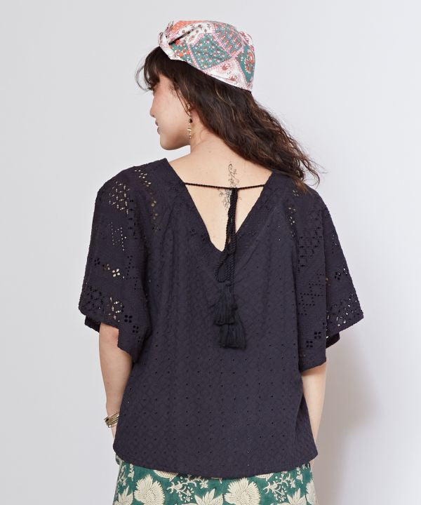 Schiffli Embroidered Lace Blouse