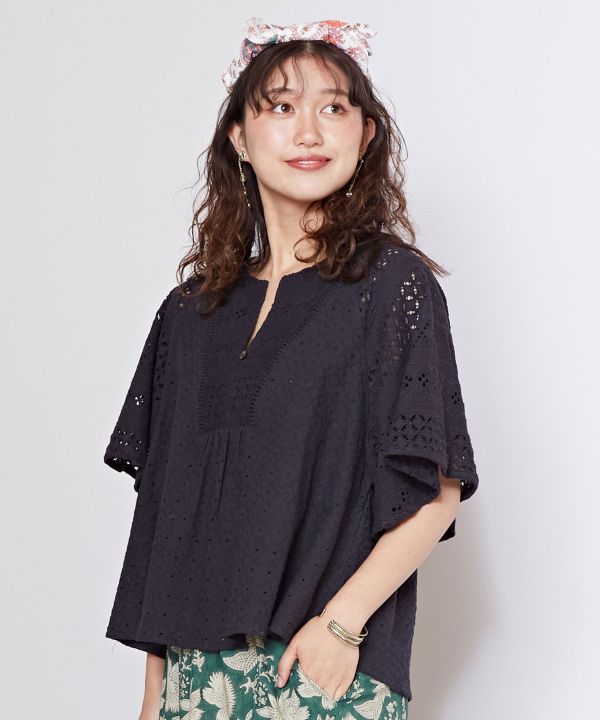 Schiffli Embroidered Lace Blouse