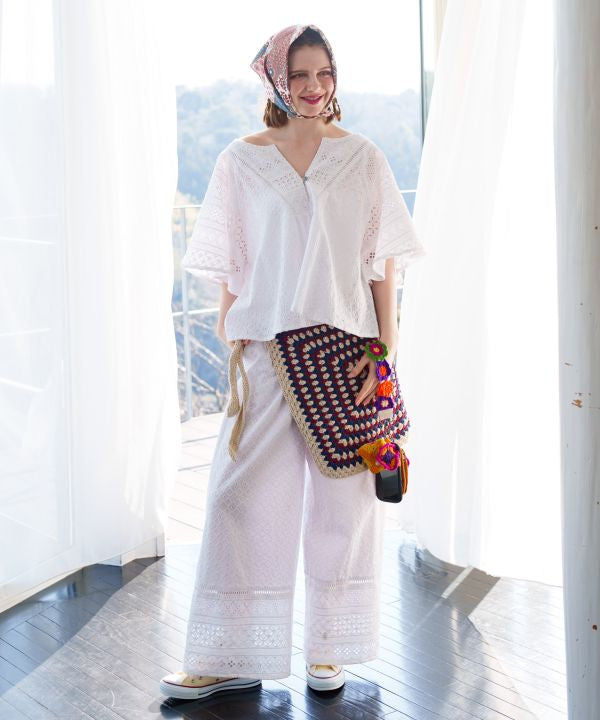 Schiffli Embroidered Lace Blouse