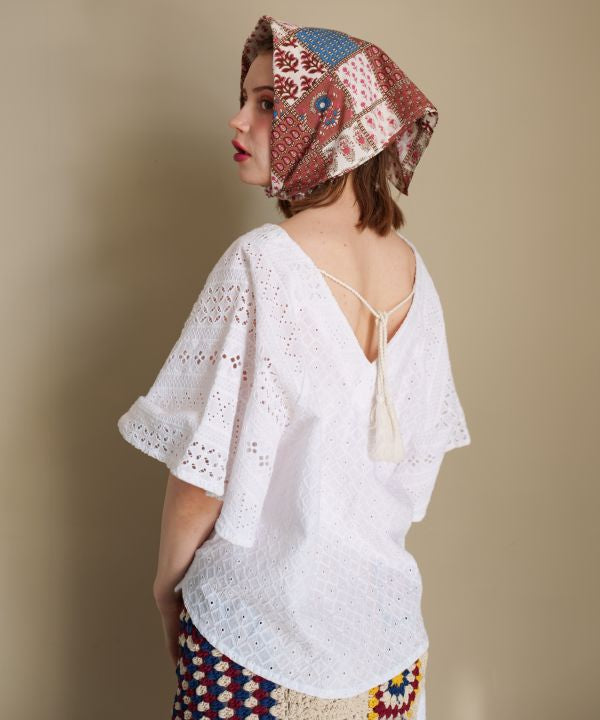 Schiffli Embroidered Lace Blouse