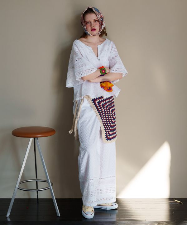 Schiffli Embroidered Lace Pants