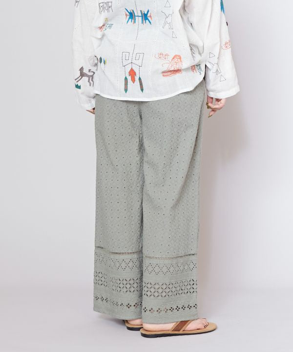 Schiffli Embroidered Lace Pants