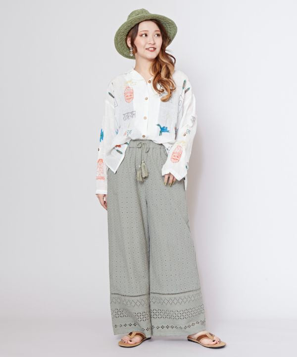 Schiffli Embroidered Lace Pants