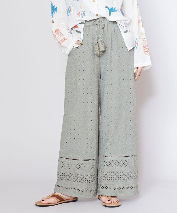 Schiffli Embroidered Lace Pants