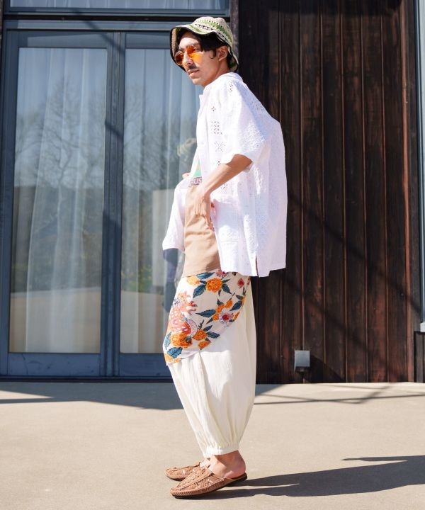 Schiffli & Lace Camp Collar Shirt