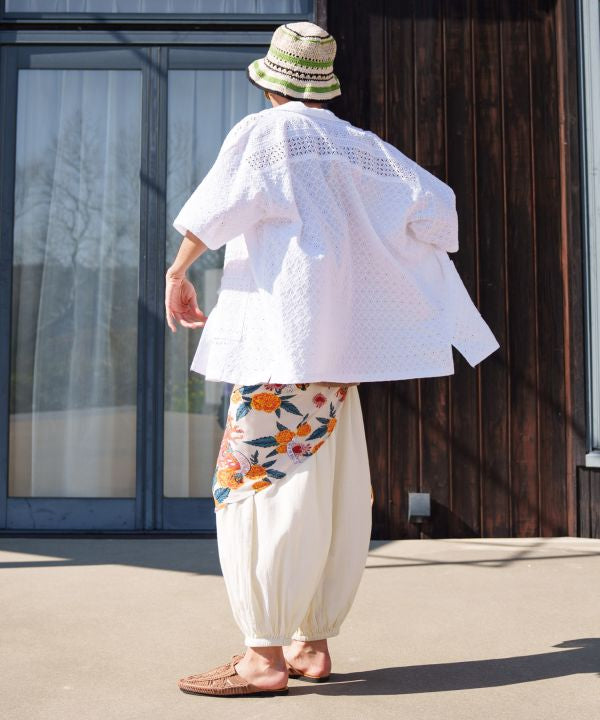 Schiffli & Lace Camp Collar Shirt