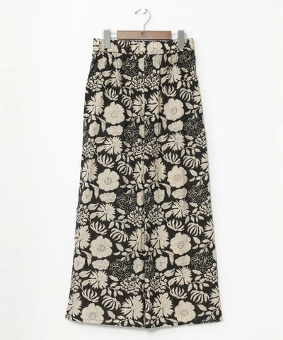 Block Print Cotton Straight Pants