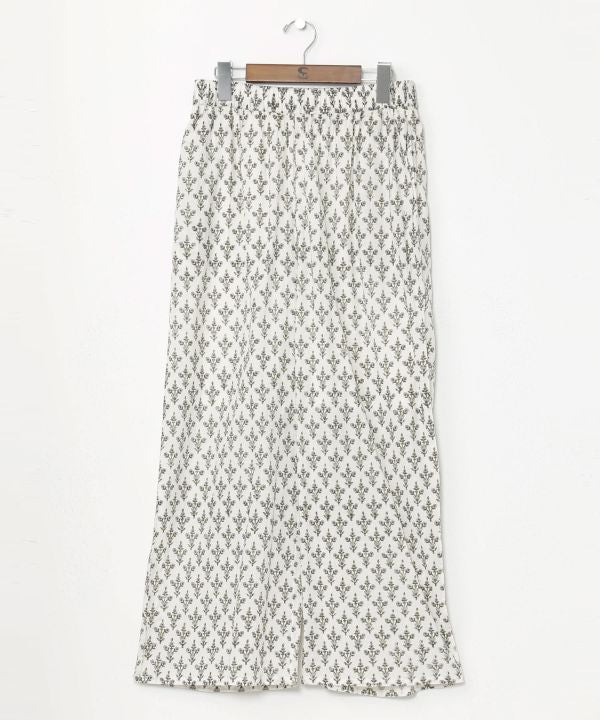 Block Print Cotton Straight Pants