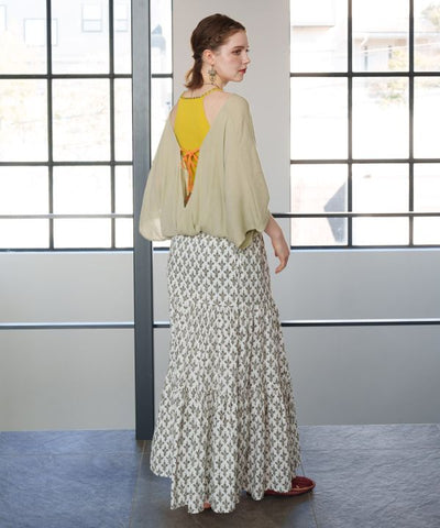 Block Print Cotton Tiered Skirt