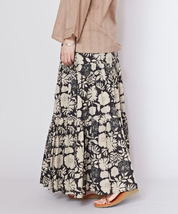 Block Print Cotton Tiered Skirt