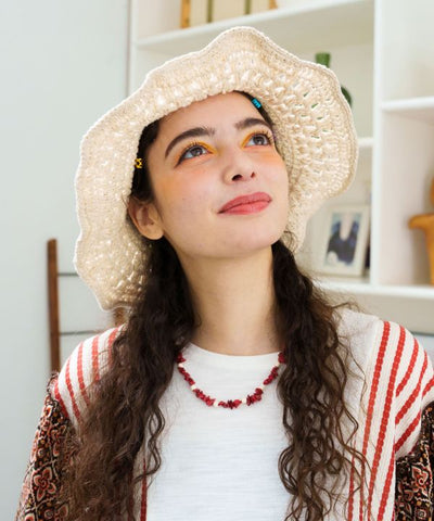 Cotton Hand Crochet Hat by AMINA - Ametsuchi
