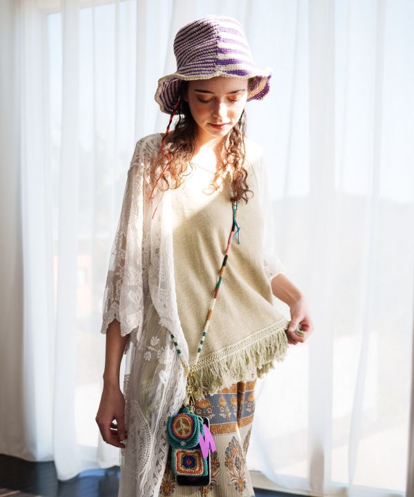 Striped Hand Crochet Hat