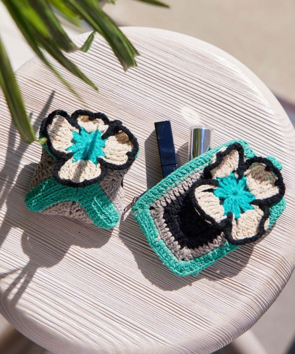 Floral Crochet Mini Pouch