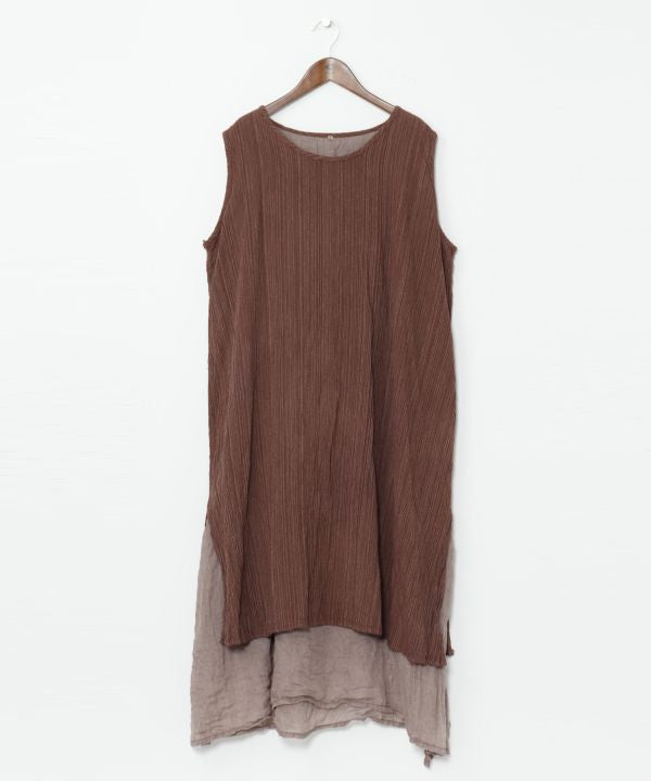 Layered Look Cotton Sleeveless Dress