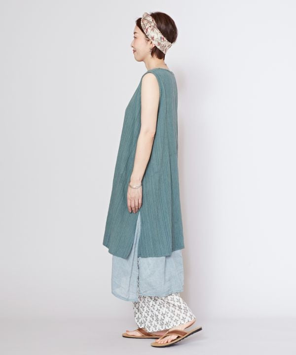 Layered Look Cotton Sleeveless Dress