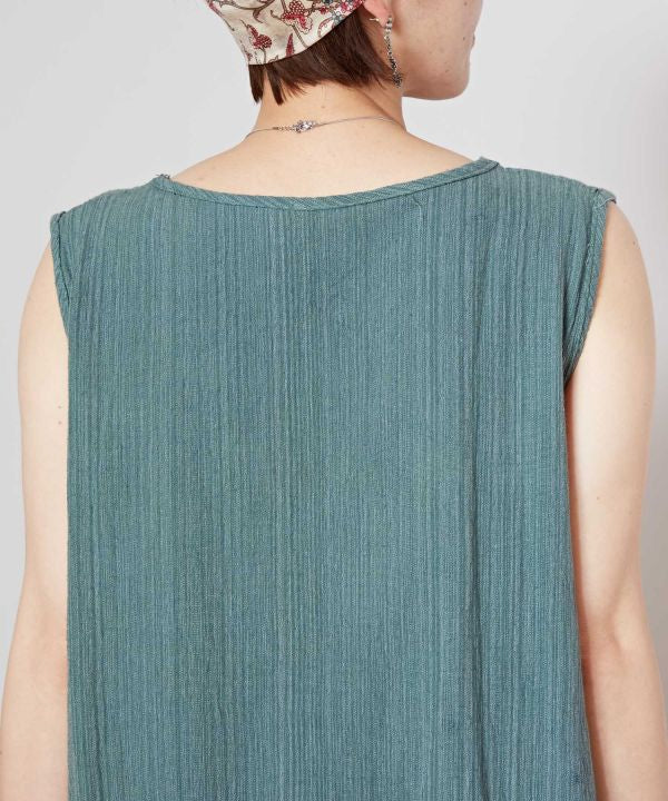 Layered Look Cotton Sleeveless Dress