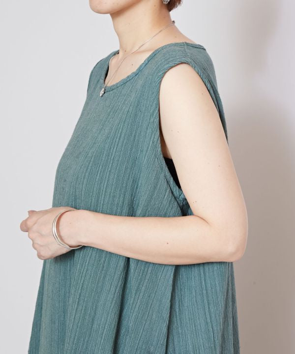 Layered Look Cotton Sleeveless Dress