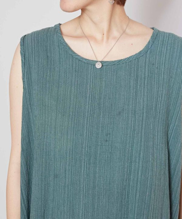 Layered Look Cotton Sleeveless Dress