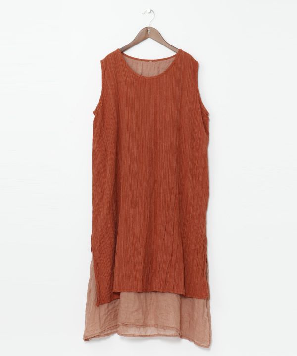Layered Look Cotton Sleeveless Dress
