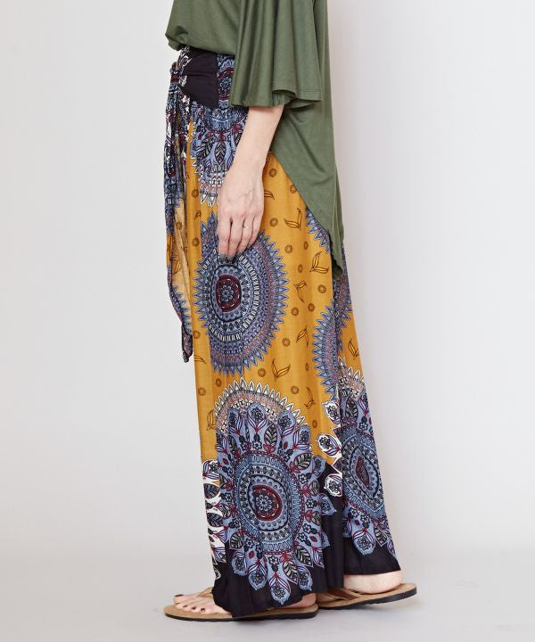 Mandala Print Wide Pants