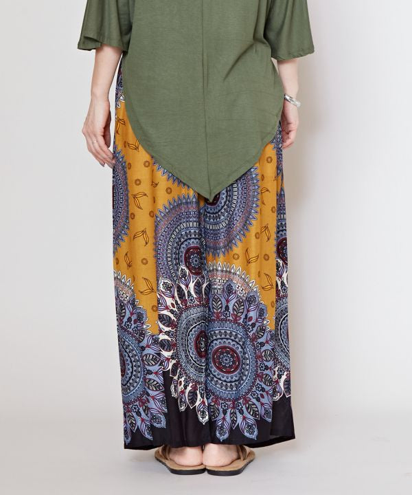 Mandala Print Wide Pants