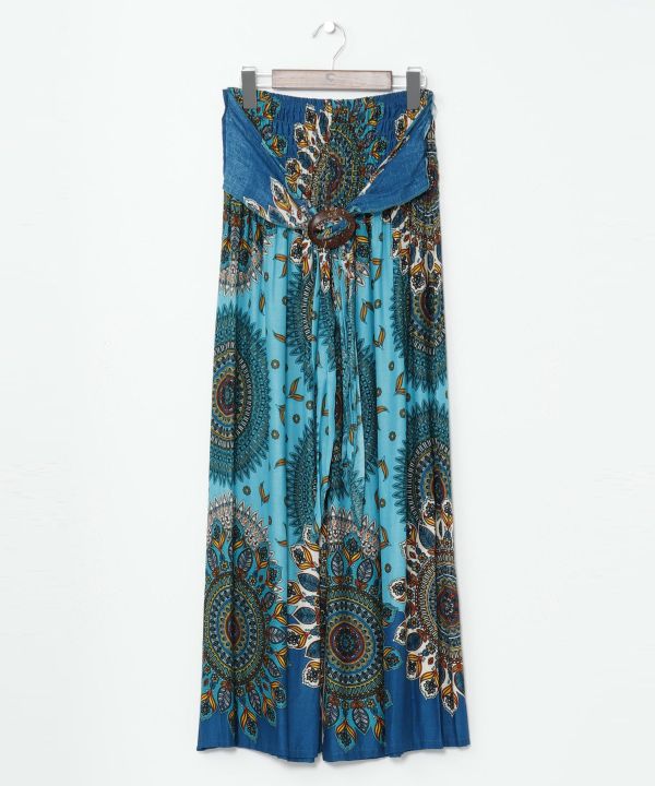 Mandala Print Wide Pants