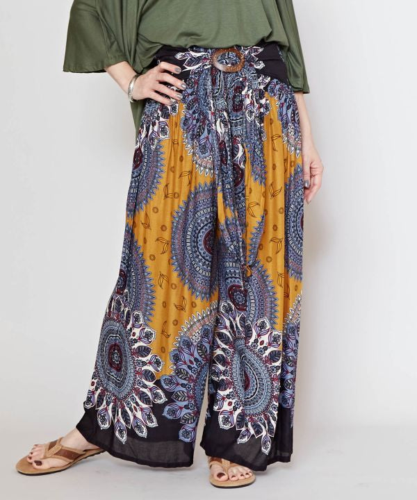 Mandala Print Wide Pants