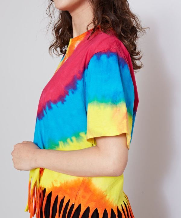 Tie Dye Fringe Hem Tee