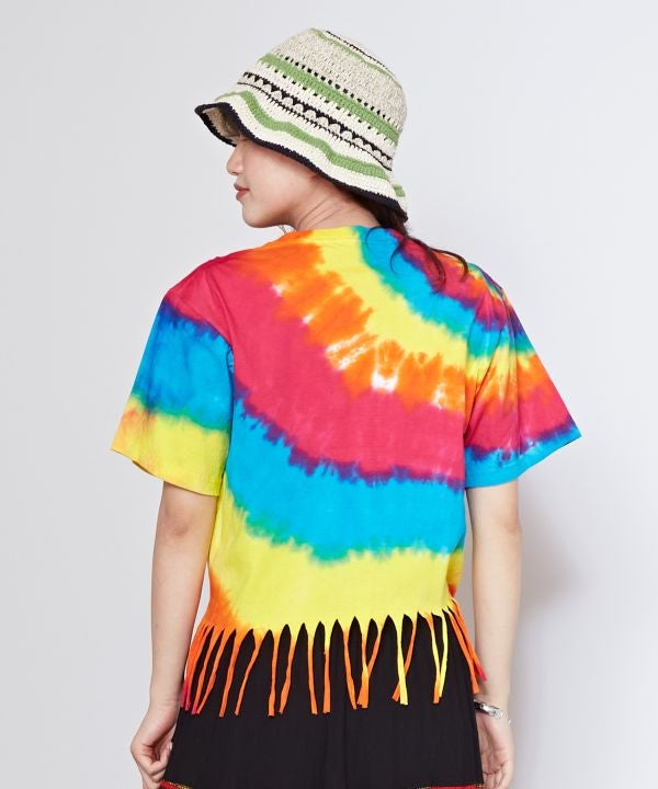 Tie Dye Fringe Hem Tee