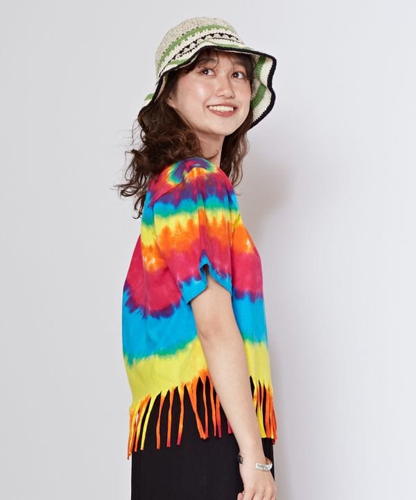 Tie Dye Fringe Hem Tee