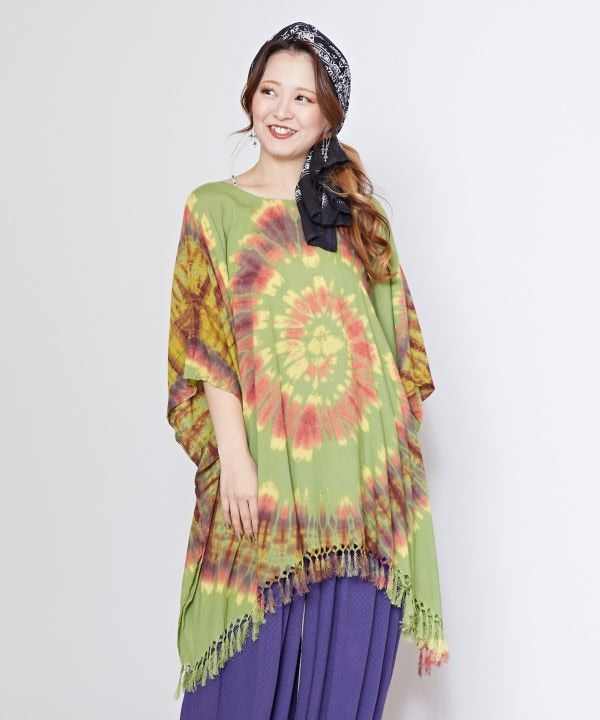 Atasan Rayon Tie-Dye Ukuran Besar