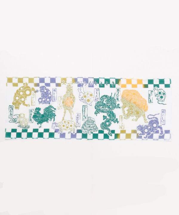 Tenugui Towel - よきことを菊の十二支
