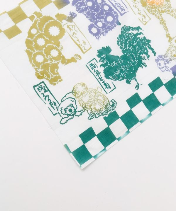 Tenugui Towel - よきことを菊の十二支