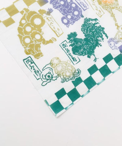 Tenugui Towel - よきことを菊の十二支