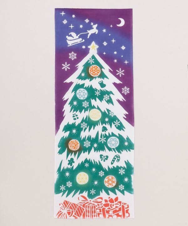 Tenugui Towel - Starry Night and Christmas Tree